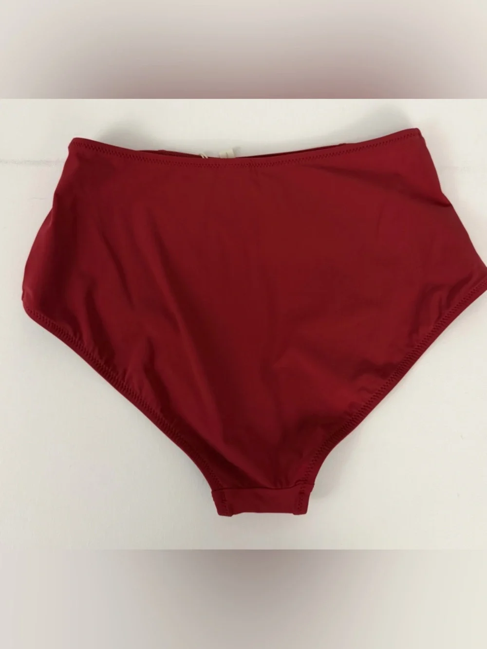 Gottex Red Paprika High-Waist Full Coverage Bikini Bottom w/ Gold Buttons 8 & 10 - Picture 7 of 11